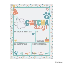 Pet Gotcha Day Dry Erase Laminated Cardstock Sign