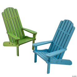 Blue and Green Wooden Adirondak Chairs-12Pk