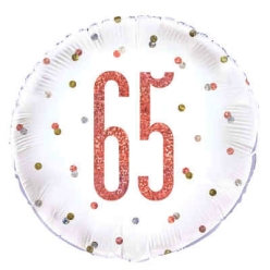 Rose Gold Glitz Age 65 Large Foil Balloon