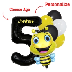 Bee PERSONALIZED Name & Age Balloon Bouquet