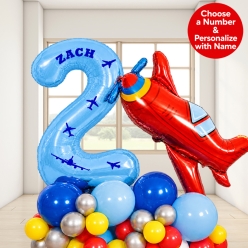 Airplane 6 Ft Airfill Personalized Balloon Column Kit