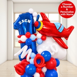 Airplane Deluxe Airfill Personalized Balloon Column Kit