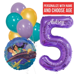 40% OFF: Aladdin PERSONALIZED Name & Single Digit Age Balloon Bo