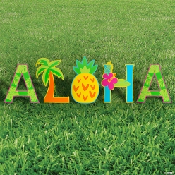 Aloha Plastic Yard Sign Set
