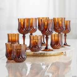 Amber Plastic Wine Glass Kit for 24