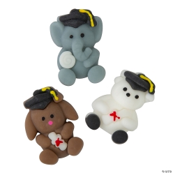 Graduation Bear, Elephant & Puppy Mochi Squishies-12Pk