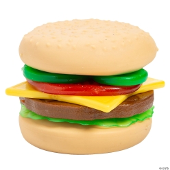 Fidget Stretchy Cheeseburger & Toppings Food Toys-12Pk