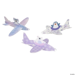 Arctic Wonderland Animal Foam Airplane Gliders-24Pk