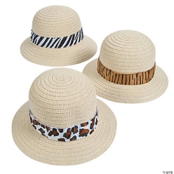 Adult's Helmet with Animal Print Band-12Pk