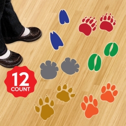 Animal Prints Colourful Floor Clings - 12pcs
