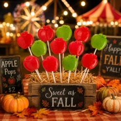 Apple-Shaped Fruit Lollipops - 12Pk