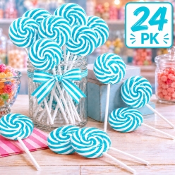 Aqua Blueberry Flavoured Swirl Pops - 24 Pk