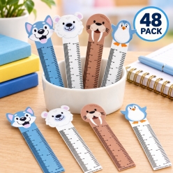 Arctic Wonderland Animal Vinyl Ruler Bookmarks-48Pk