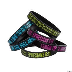 Armor of God Silicone Bracelets - 24Pk