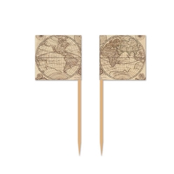 Around The World 2-Sided Food Picks- 50Pk