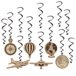 Around The World Deluxe Hanging Whirls - 12Pk