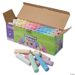 Assorted Bright Colours Sidewalk Chalk-52Pk