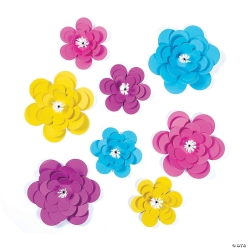 Assorted Paper Bright Flowers Party Decor-12Pk