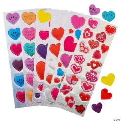 Bulk Valentine Sticker Sheet Assortment - 100 Sheets