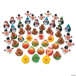 BULK Christmas Rubber Ducks Assortment-100Pk