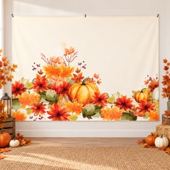 Autumn Harvest Watercolour Fabric Photo Backdrop - 8FT x 6FT