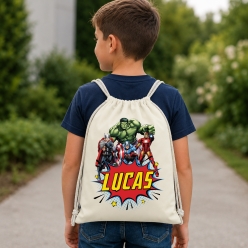 Avengers Comic Personalized Drawstring Backpack