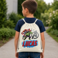 Avengers Logo Personalized Drawstring Backpack