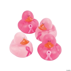 Awareness Pink Ribbon Rubber Ducks - 4Pk