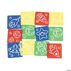 Awesome Outer Space Stencils - 12Pk