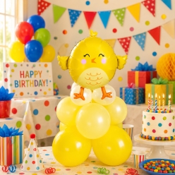 Baby Chick Airfill Mini Balloon Column Kit - 17pc