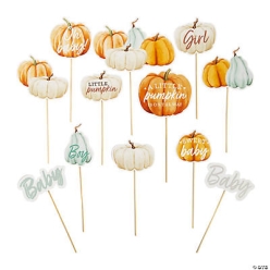 Baby Pumpkin Centerpiece Sticks - 12Pk