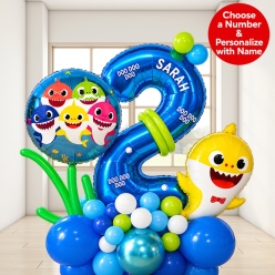 Baby Shark 6 FT Airfill Personalized Balloon Column Kit