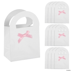 Baby Shower Treat Bags with Pink Bow-12Pk