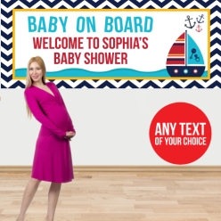 Nautical Baby Shower PERSONALIZED Giant Vinyl Keepsake Banner