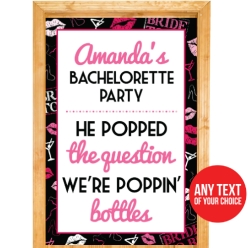 Bachelorette Bottles PERSONALIZED Giant Vinyl Keepsake Door Sign