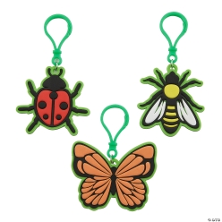Ladybug, Bee & Butterfly Backpack Clips-12Pk