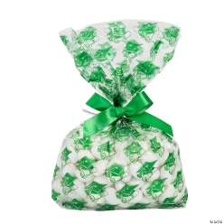 Green Graduation Cellophane Bags with Bow-48Pk