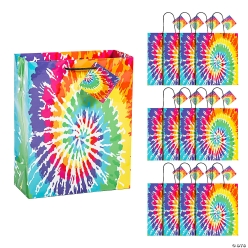 Tie-Dye Gift Bags with Tags - 12Pk