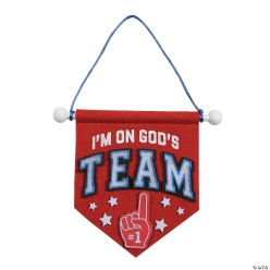 I'm On God's Team Felt Banner Craft Kits - 12Pk