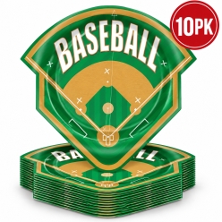 Baseball Diamond Shaped Plates - 10 PK
