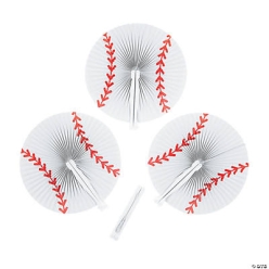 Baseball Folding Hand Fans - 12Pk