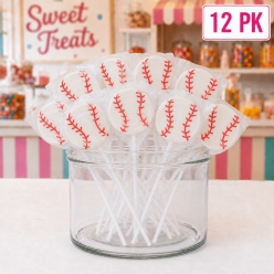 Baseball Fruit Flavoured Suckers - 12 Pk