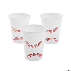 Baseball 12 oz Plastic Cups - 50Pk