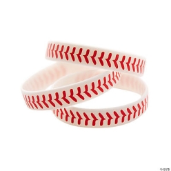Baseball Rubber Bracelets-12Pk