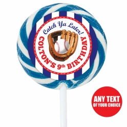 Baseball PERSONALIZED Lollipops - 12 Pk
