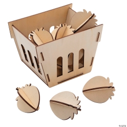 Love in Bloom 3D Strawberry Basket Slotted Wood Basket Craft Kit