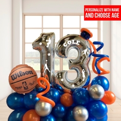 Basketball 2 Digit - 6 Ft Airfill Personalized Balloon Column