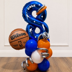 *Basketball 6 Ft Airfill Personalized Balloon Column