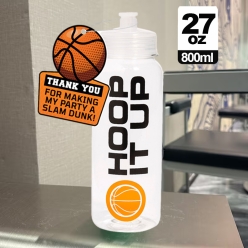 Basketball BIG 27 oz. Water Bottle w/Thank you Tag
