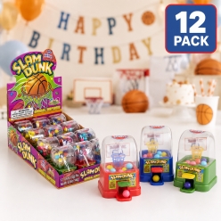 Basketball Dunk Gumball Machines w/Gum - 12 PK